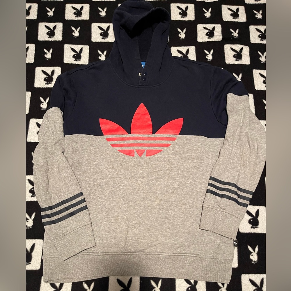 Adidas Logo Stripes Sports Hoodie
